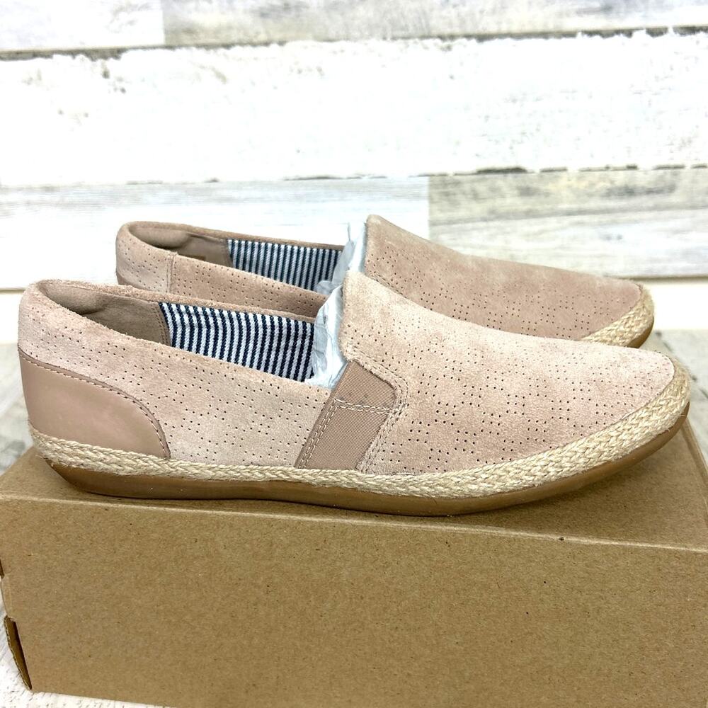 Clarks Womens 8 Tan Danelly Rai Suede Slip-On Casual Loafer Comfort Shoe - Picture 2 of 7